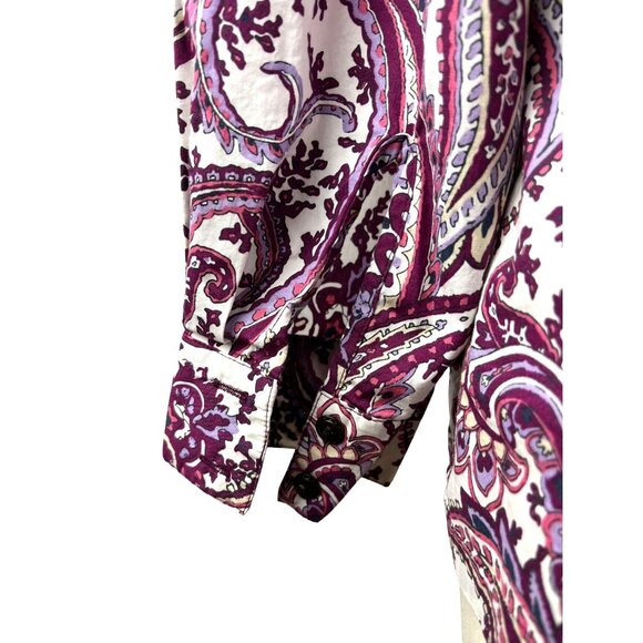 Charter Club Paisley Button Down Blouse, Women's Size 16W - Picture 9 of 11